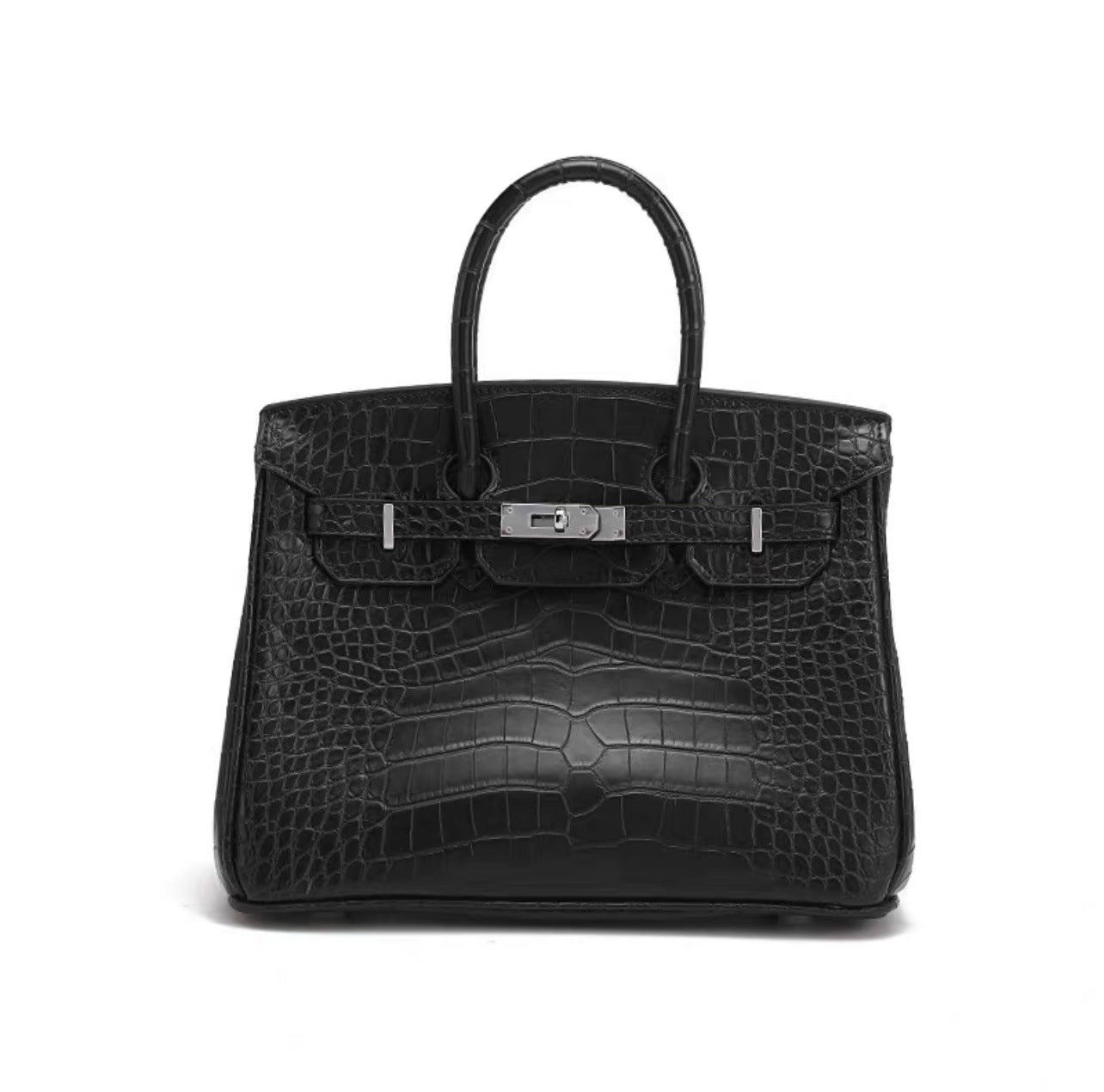 Women's Seam Platinum Crocodile Pattern Du Ke Pu Motorcycle Handbags