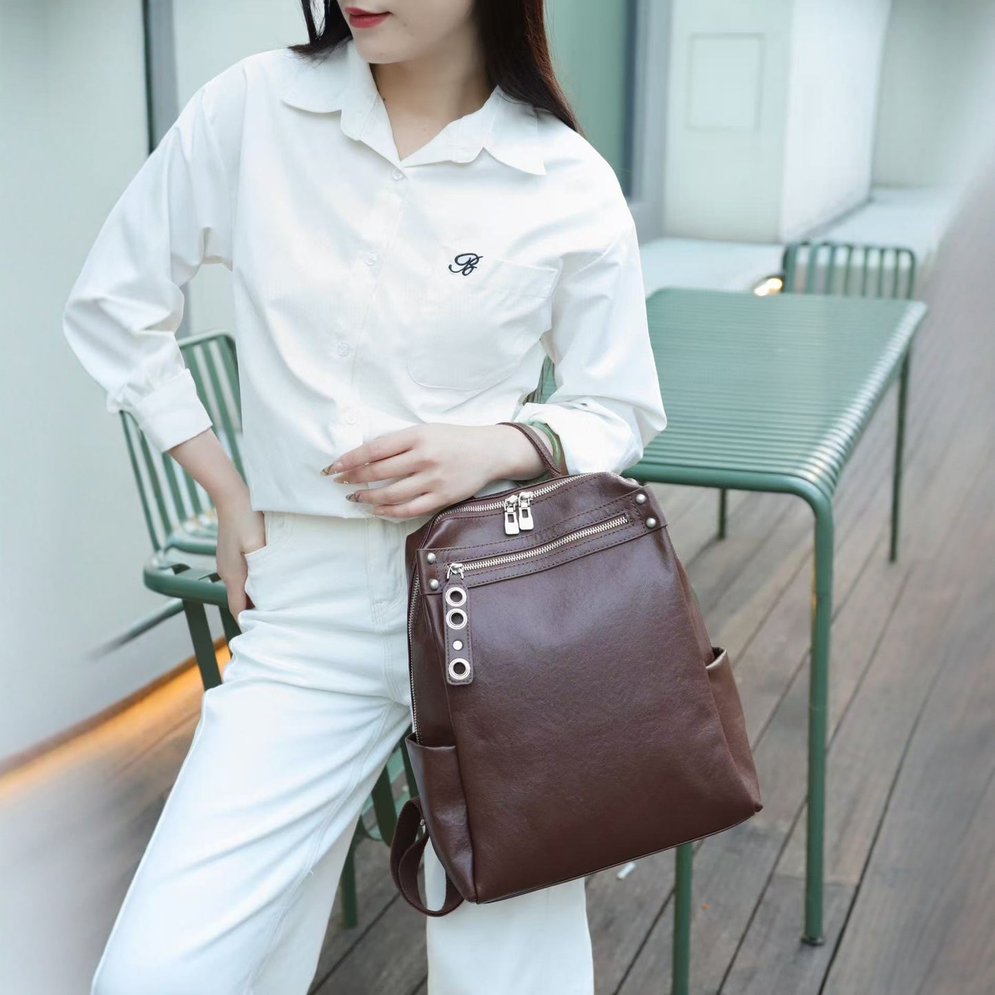 Female Commuter Large Capacity Fashion Simple Backpacks