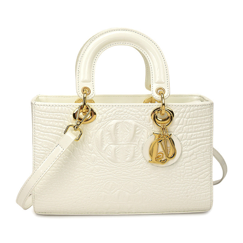 Women's Fashion Portable Crocodile Pattern Diana Shoulder Bags