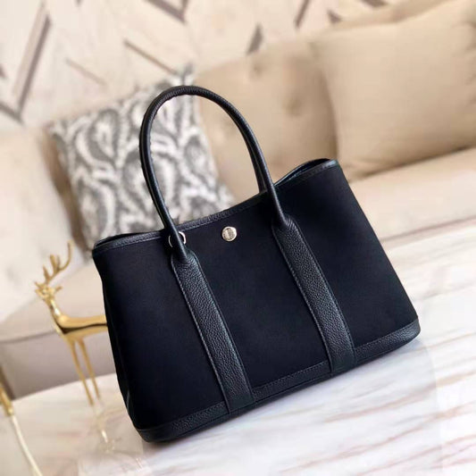 Women's Canvas With First Layer Cowhide Garden Real Crossbody Bags