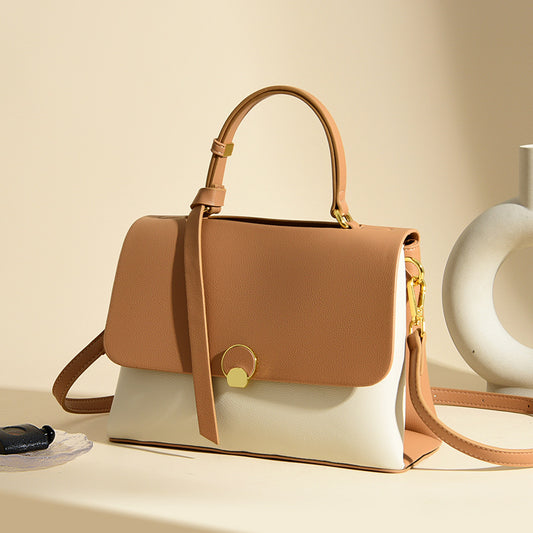 Women's Popular Texture Color Matching Portable For Girlfriend Handbags