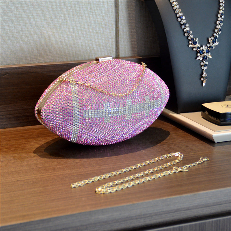 Women's Diamond Rugby Rhinestone Clutch Banquet Female Evening Bags
