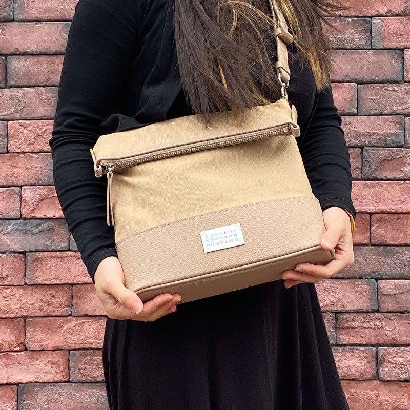 Women's Elegant Stylish Leather Canvas Underarm Crossbody Bags