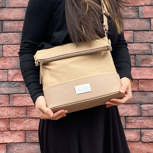 Women's Elegant Stylish Leather Canvas Underarm Crossbody Bags
