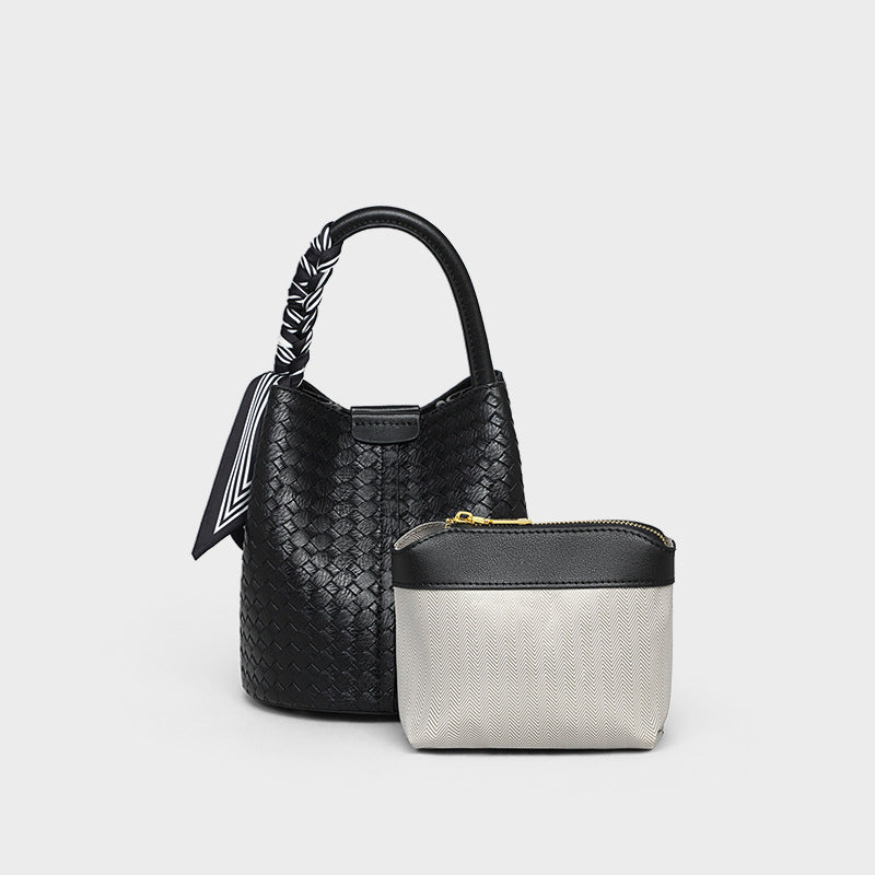 Women's Genuine Leather High Sense Woven Crossbody Bags