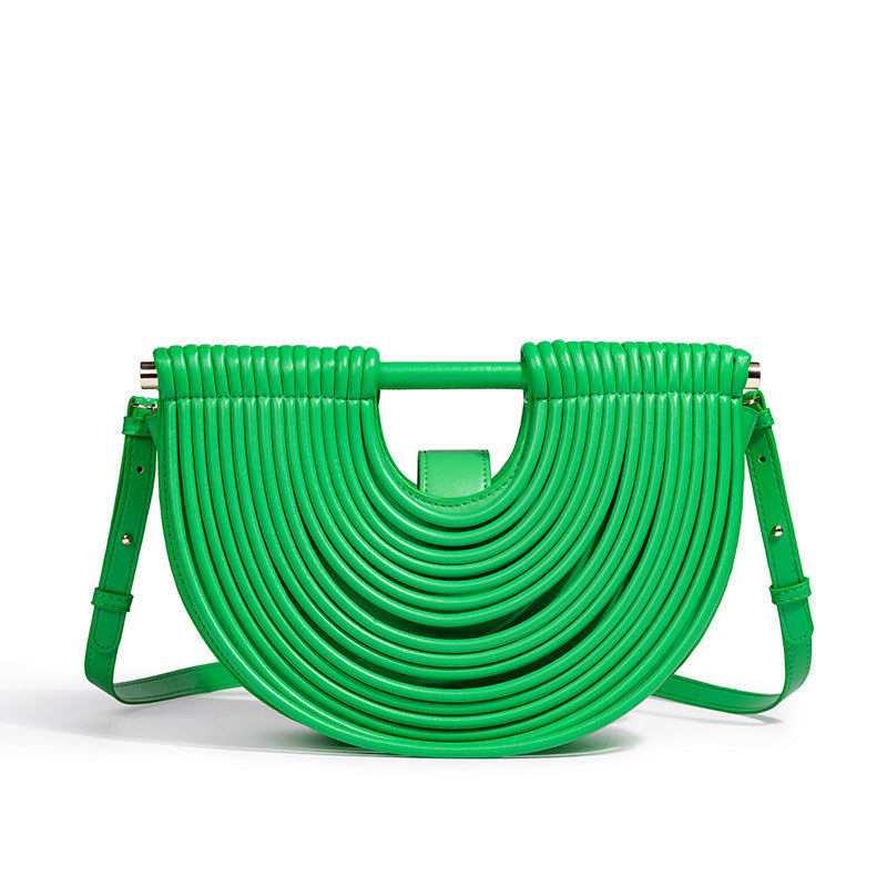 Women's Bamboo Handmade Beach Semicircle Woven Bags