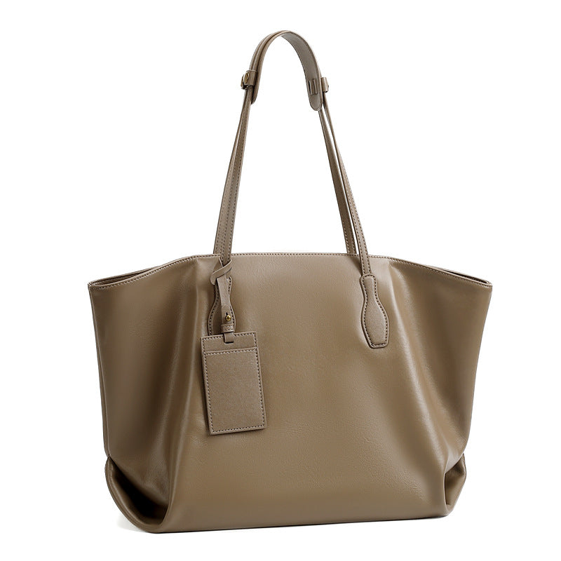 Women's Tanned Leather Niche Large Capacity Totes Tote Bags