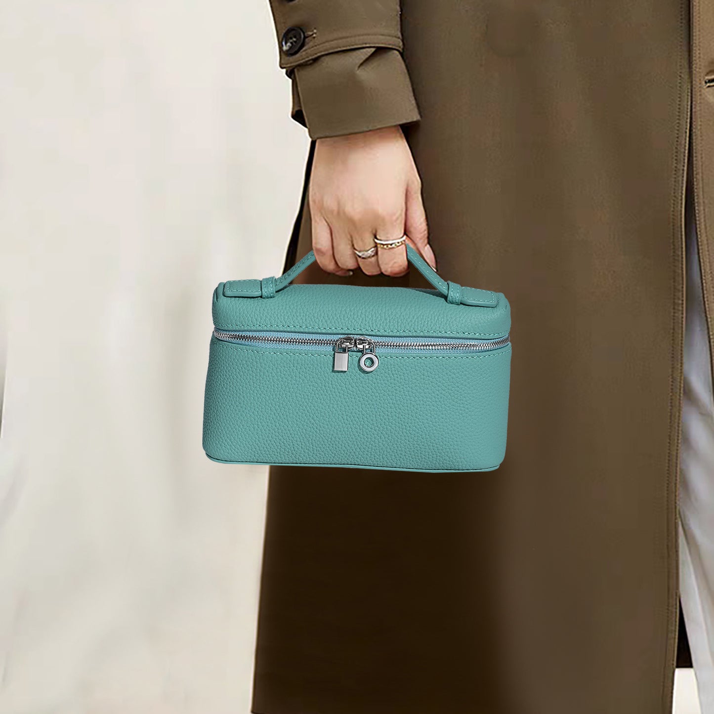 Women's Summer First Layer Cowhide Lunch Box Handbags