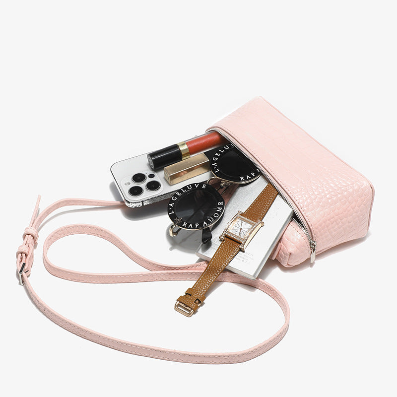 Women's Pattern Lunch Box Kelly Lychee Cowhide Crossbody Bags