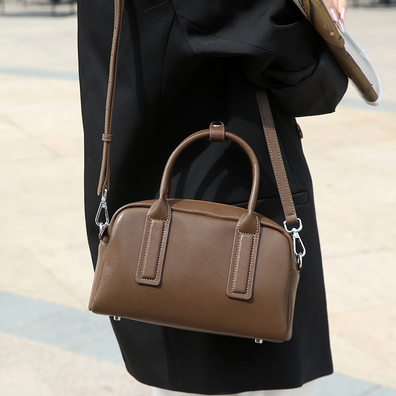 Women's Genuine Leather High-grade Boston Design Commuter Crossbody Bags
