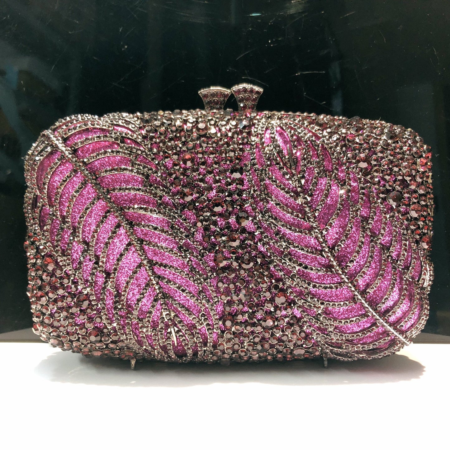 Women's Strictly Choose Two Pieces Leaf Shaped Diamond Banquet Rhinestone Evening Bags