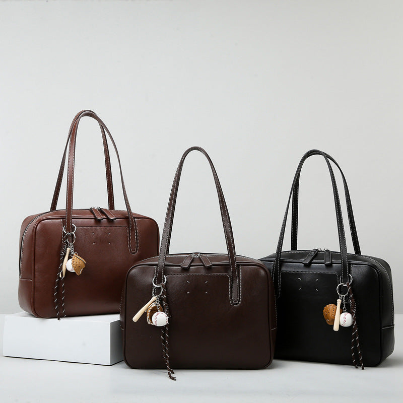 Women's Large Capacity Retro Bowling Fashion Simple Shoulder Bags