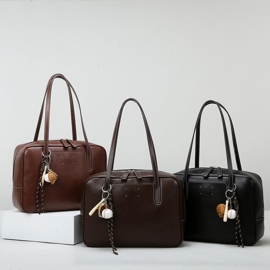 Women's Large Capacity Retro Bowling Fashion Simple Shoulder Bags