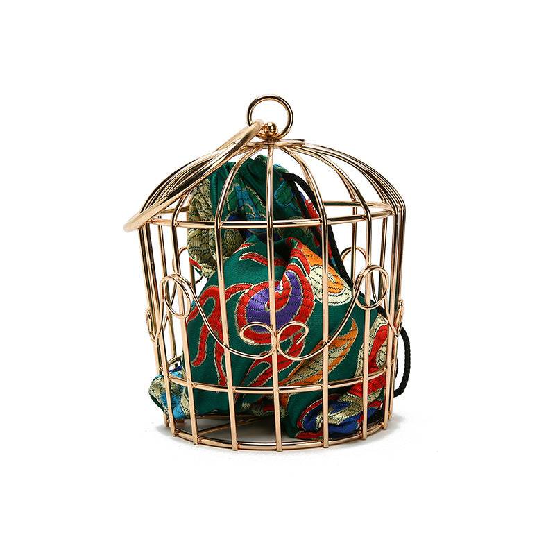 Women's Hollow Iron Bird Cage Western Style Crossbody Bags