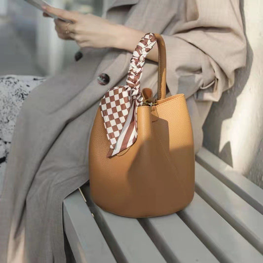 Women's Cowhide Korean Style Simple Versatile Genuine Handbags