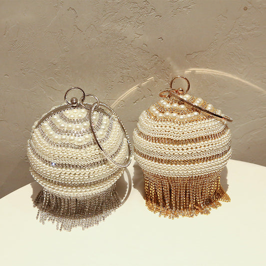 Women's Pearl Dinner Diamond Portable Chain Evening Bags