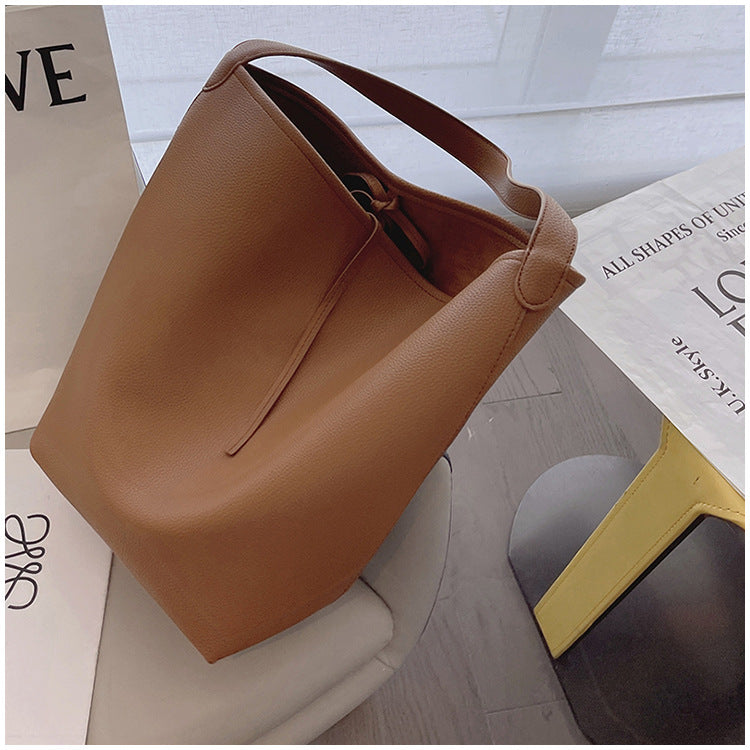 Women's Mei Na Litchi Pattern Large Capacity Summer Shoulder Bags