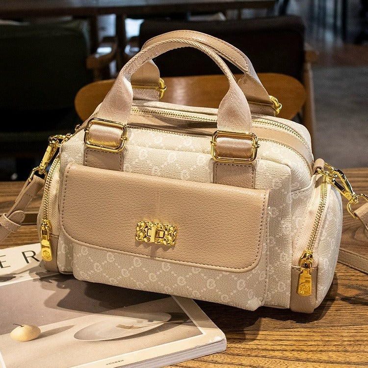 Women's Boston Genuine Leather Portable Pillow Fashion Shoulder Bags
