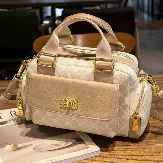 Women's Boston Genuine Leather Portable Pillow Fashion Shoulder Bags