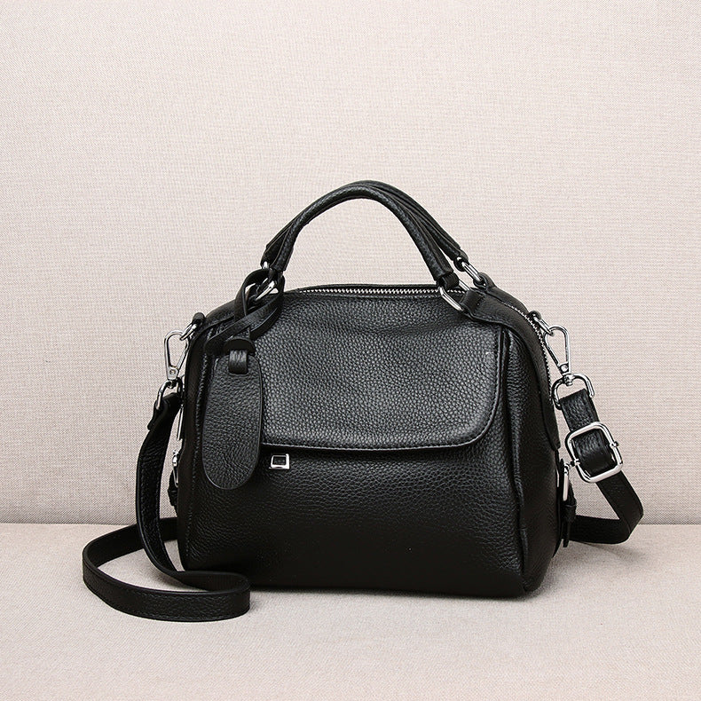 Women's Genuine Leather Portable Litchi Pattern First Handbags