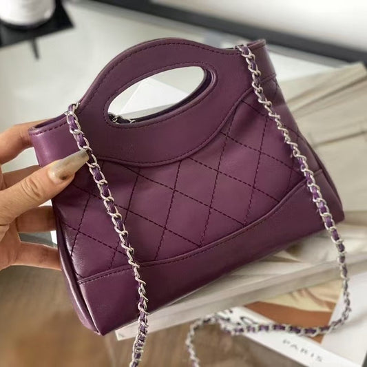 Women's Style Rhombus Chain Genuine Leather Fashionable Crossbody Bags