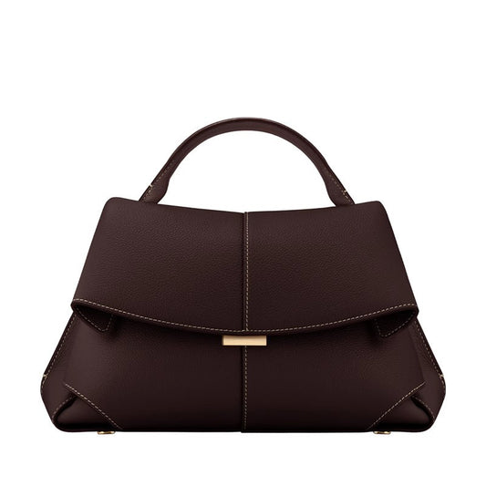 Women's Genuine Leather French Design Fashion Pleated Handbags