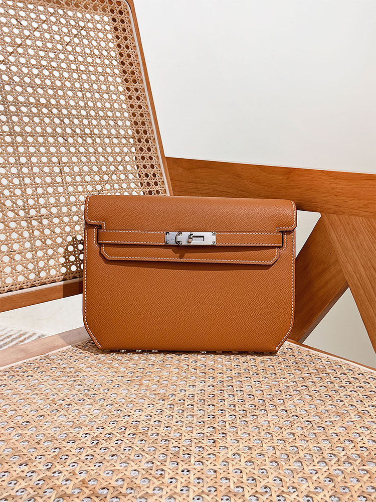 Men's Palm Print Cowhide Underarm Hand Carrying Handbags