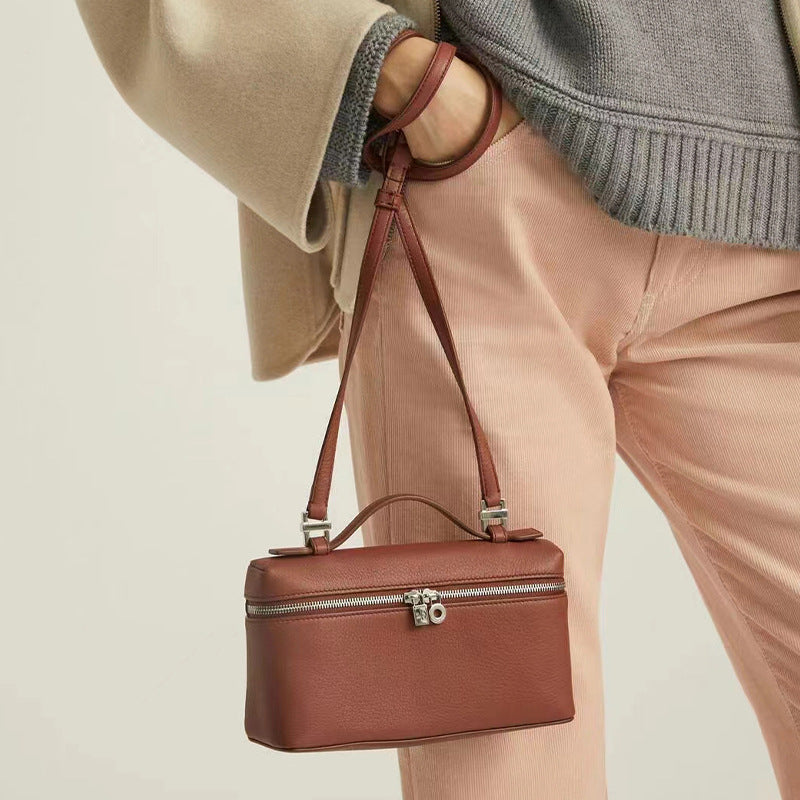 Women's First Layer Calfskin Lunch Box High-grade Crossbody Bags