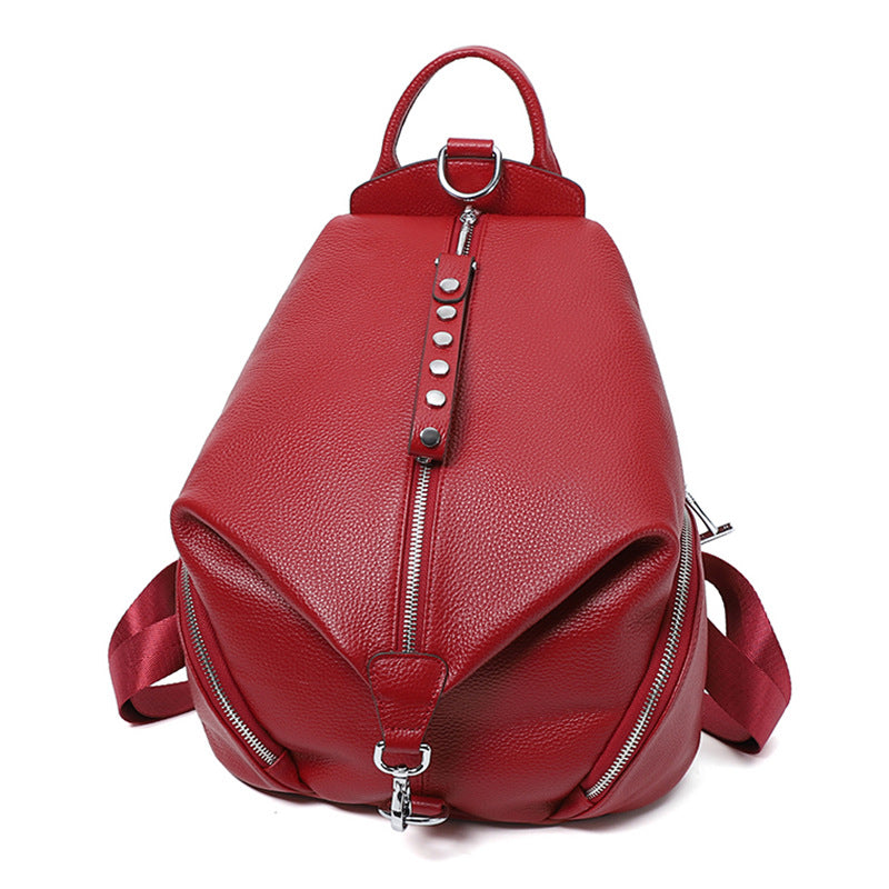 Women's Genuine Leather First Layer Cowhide Large Backpacks