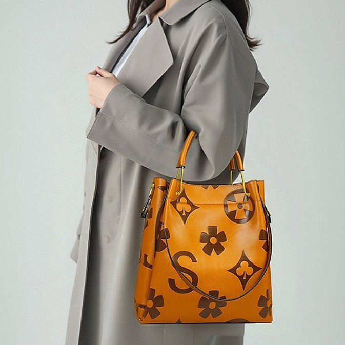 Women's High-grade Fashion Embossing Large Capacity Handbags