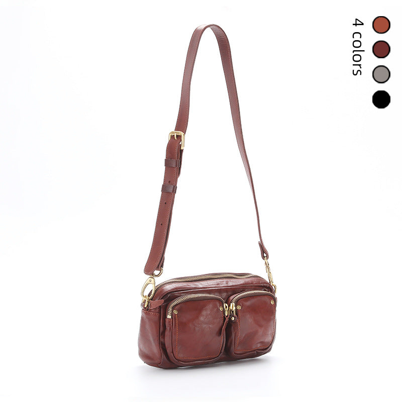 Commuter Neutral Vintage Leather Message Motorcycle Crossbody Bags