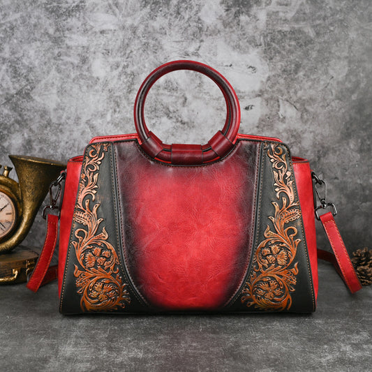 Pretty Glamorous Women's Leather Floral Pattern Bags