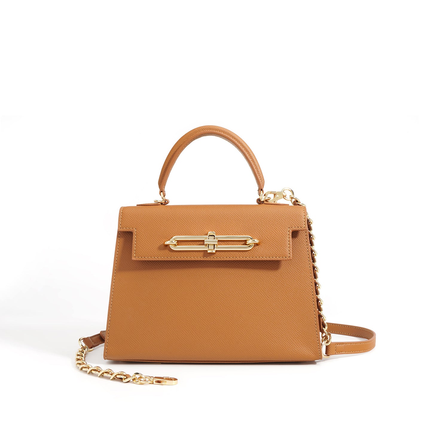 Women's Cowhide Medium Kelly Chain Flap Commuter Crossbody Bags