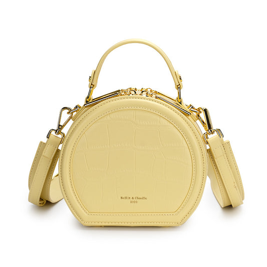 Women's Fashion Simple Single Round Portable Mobile Shoulder Bags