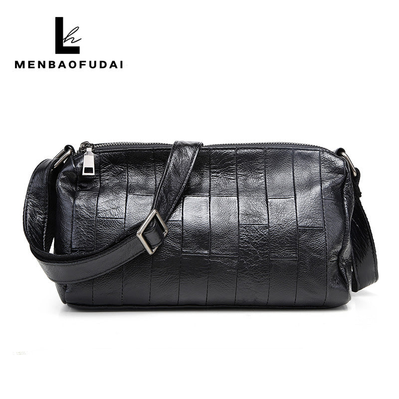 Women's Genuine Leather Double Layer Zipper Direct Crossbody Bags