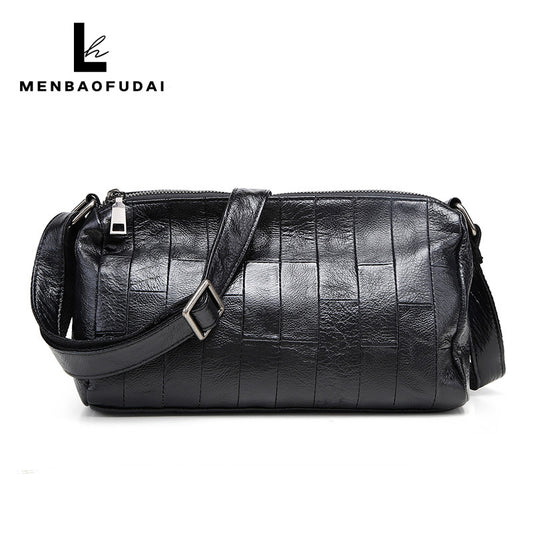 Women's Genuine Leather Double Layer Zipper Direct Crossbody Bags