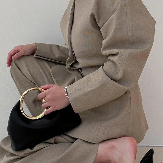 Fashion Simple Underarm Popular Metal Cloud Bags