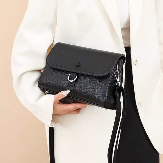 Women's Fashionable Solid Color Genuine Leather Texture Crossbody Bags