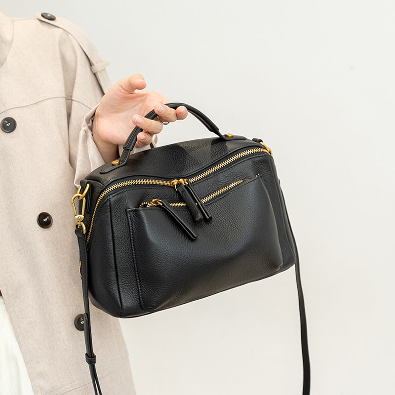 Women's Layer Cowhide Genuine Leather Fashion Advanced Crossbody Bags