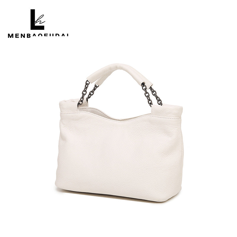 Women's Cute Lucky Genuine Leather Chain Soft Handbags