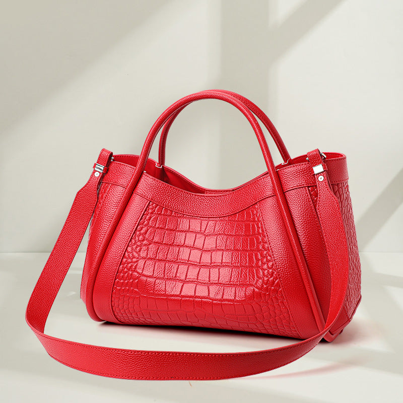 Women's Pattern Leather Fashion Commuter Mother Large Handbags
