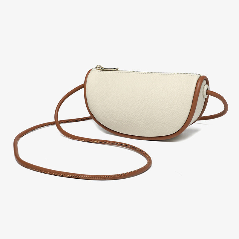 Women's Leather Simple Dumpling Niche Moon First Shoulder Bags