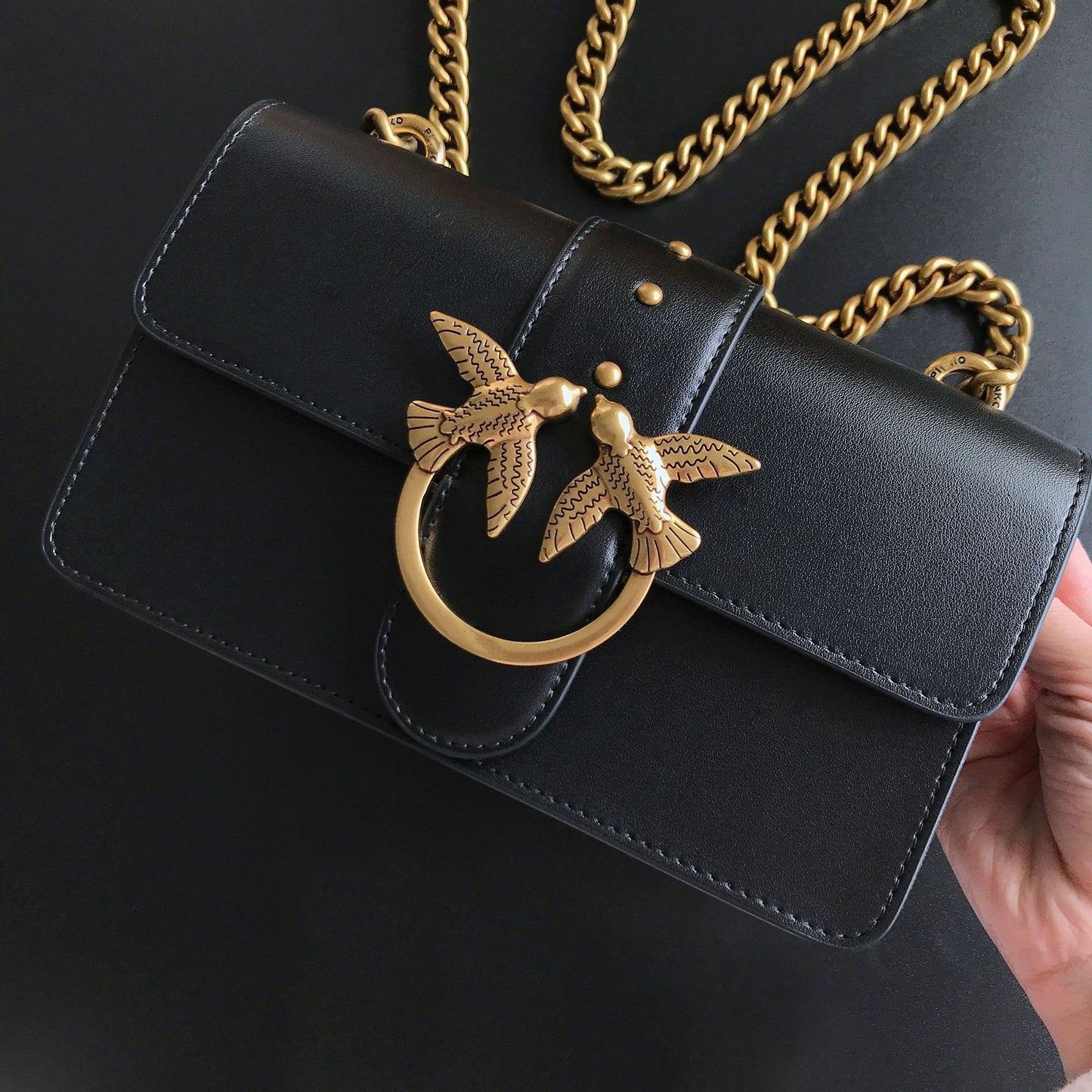 Genuine Leather Swallow Wine God Chain Shoulder Bags