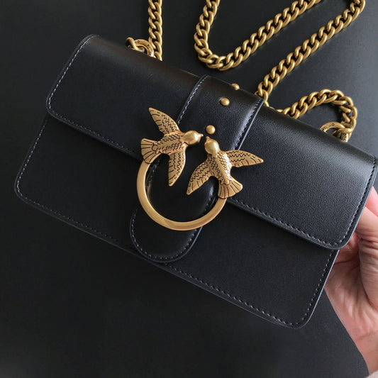 Genuine Leather Swallow Wine God Chain Shoulder Bags