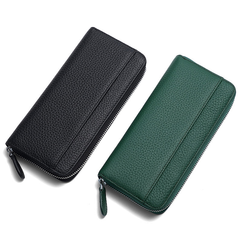 Leather Long Swiping Top Layer Fashion Men's Wallets