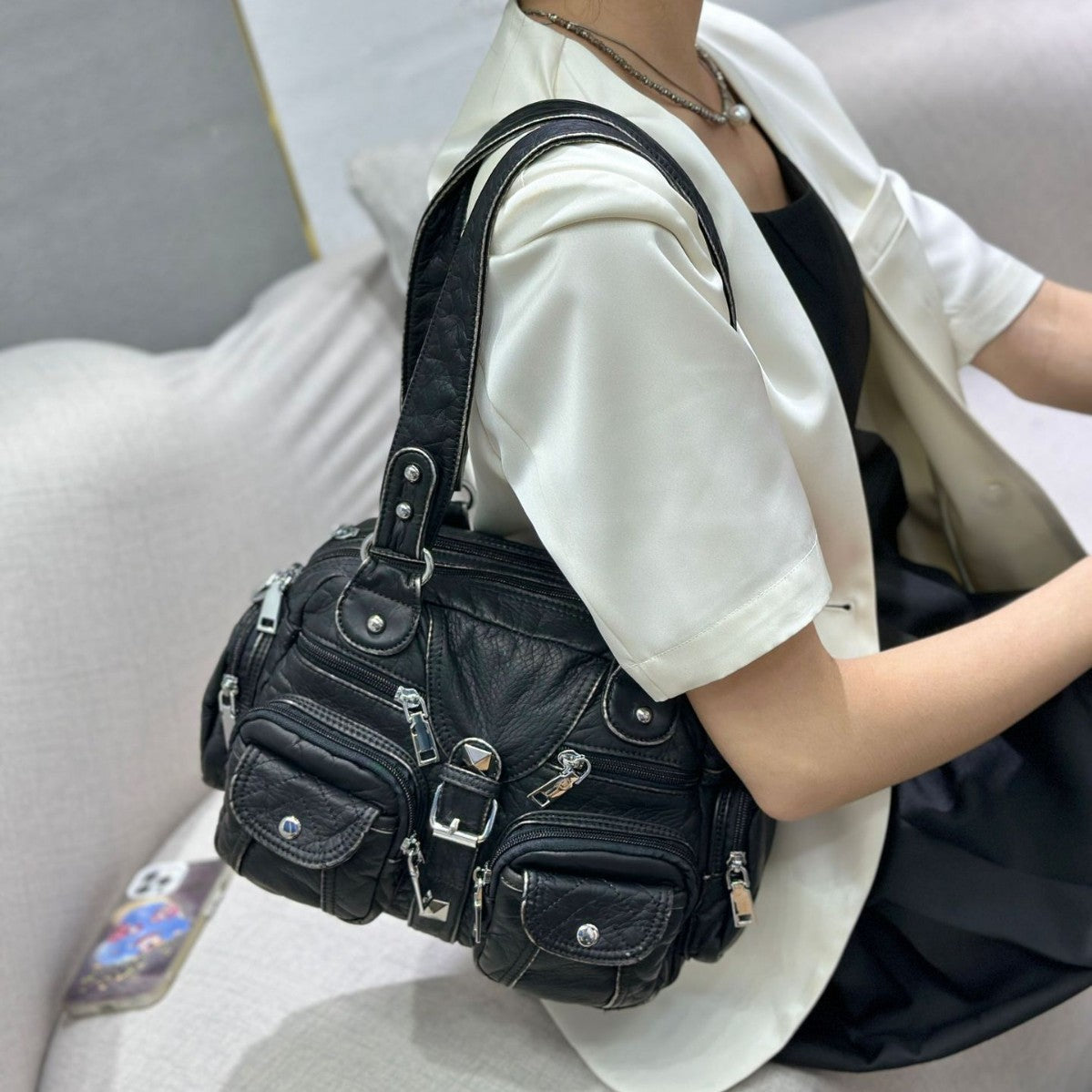 New Casual Graceful Women's Fashion Washed Shoulder Bags