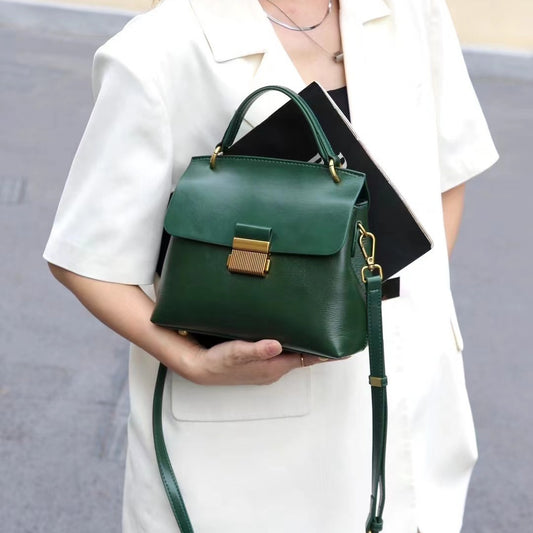 Women's Fashion Genuine Leather Plant Practical Crossbody Bags