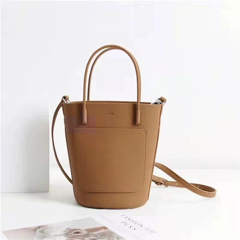 Women's Fashion Simple Single Korean Style Cowhide Handbags