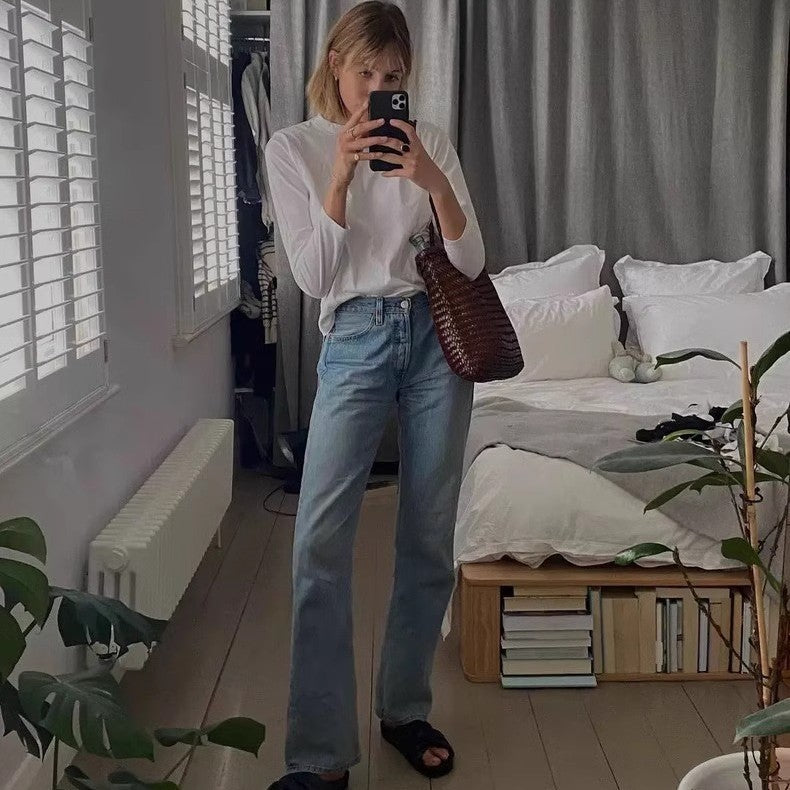 Women's French Cowhide Woven Summer Large Capacity Crossbody Bags