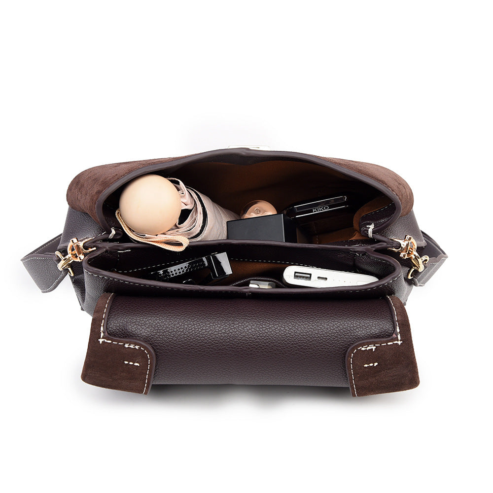 Leather Female Niche Design French Large Handbags